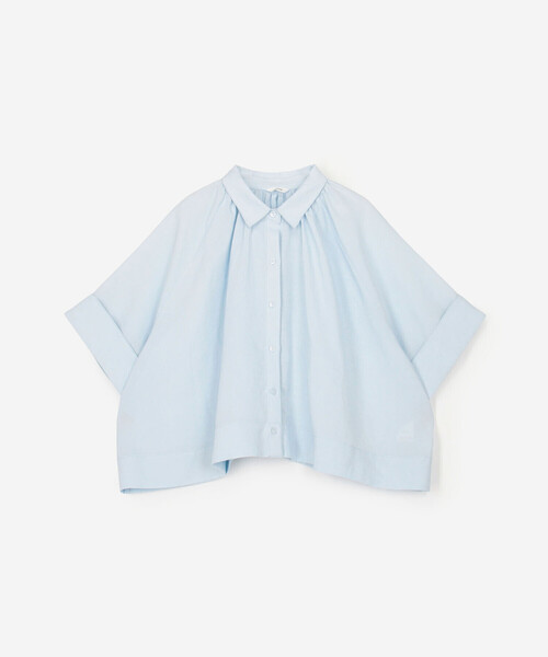 Bshop(ビショップ)の「eunoia | クロップド 半袖シャツ WOMEN(シャツ/ブラウス・レディース・ブルー/ホワイト・ONE)」の4枚目の写真