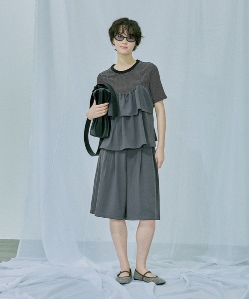 LAKOLE（ラコレ）の「コットンテレコ半袖T / 671512（Tシャツ/カットソー・レディース・ブラウン/オフホワイト/その他2/その他1/ブラック・FREE）」の11枚目の写真