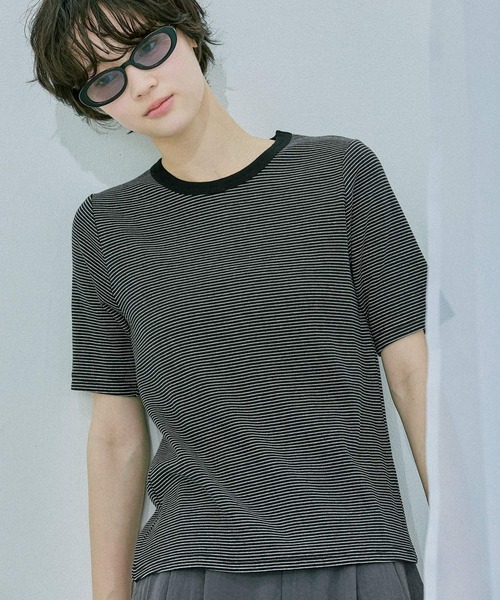 LAKOLE（ラコレ）の「コットンテレコ半袖T / 671512（Tシャツ/カットソー・レディース・ブラウン/オフホワイト/その他2/その他1/ブラック・FREE）」の16枚目の写真
