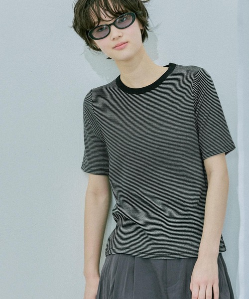 LAKOLE（ラコレ）の「コットンテレコ半袖T / 671512（Tシャツ/カットソー・レディース・ブラウン/オフホワイト/その他2/その他1/ブラック・FREE）」の17枚目の写真