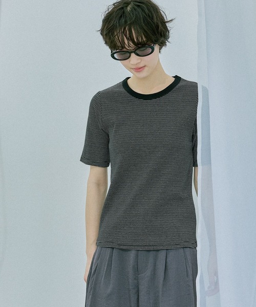 LAKOLE（ラコレ）の「コットンテレコ半袖T / 671512（Tシャツ/カットソー・レディース・ブラウン/オフホワイト/その他2/その他1/ブラック・FREE）」の19枚目の写真
