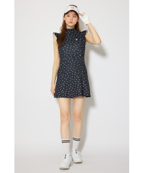 RIENDA GOLF(リエンダゴルフ)の「【RIENDA GOLF 一部店舗・WEB限定】バックリボンフリルスリーブワンピース(ワンピース・レディース・ベージュ/ライトブルー/ブラック・MEDIUM/SMALL)」の4枚目の写真