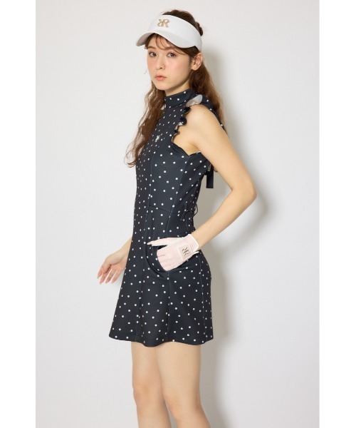 RIENDA GOLF(リエンダゴルフ)の「【RIENDA GOLF 一部店舗・WEB限定】バックリボンフリルスリーブワンピース(ワンピース・レディース・ベージュ/ライトブルー/ブラック・MEDIUM/SMALL)」の7枚目の写真