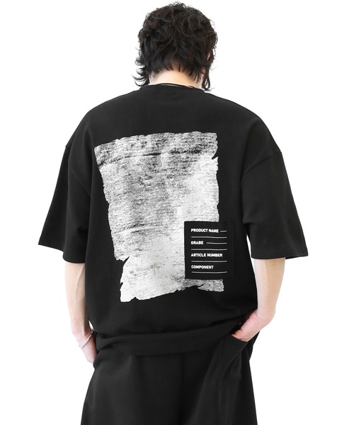 minsobi(ミンソビ)の「ラベルディテール バックアート ビッグTシャツ ユニセックス(Tシャツ/カットソー・メンズ・ホワイト/ブラック・FREE)」の2枚目の写真