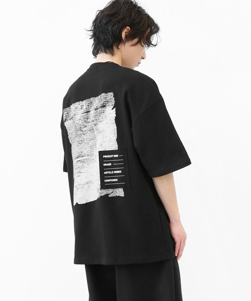 minsobi(ミンソビ)の「ラベルディテール バックアート ビッグTシャツ ユニセックス(Tシャツ/カットソー・メンズ・ホワイト/ブラック・FREE)」の3枚目の写真
