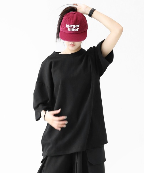 minsobi(ミンソビ)の「ラベルディテール バックアート ビッグTシャツ ユニセックス(Tシャツ/カットソー・メンズ・ホワイト/ブラック・FREE)」の20枚目の写真