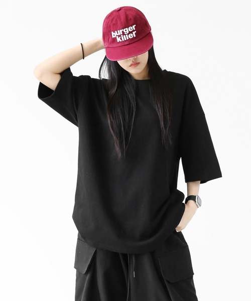 minsobi(ミンソビ)の「ラベルディテール バックアート ビッグTシャツ ユニセックス(Tシャツ/カットソー・メンズ・ホワイト/ブラック・FREE)」の5枚目の写真