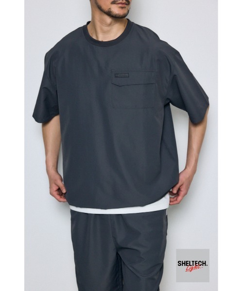 AZUL by moussy(アズールバイマウジー)の「【UVカット、遮熱、接触冷感】ひんやり♪SHELTECH Light ポケットTシャツ 春服 夏服(Tシャツ/カットソー・メンズ・グレー系その他/ブラック/グレー・SMALL/MEDIUM/LARGE)」の3枚目の写真