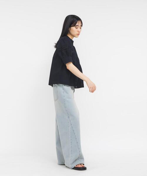 KBF(ケイビーエフ)の「MIXレースディティールブラウス(シャツ/ブラウス・レディース・ブラウン/オフホワイト/ブラック・ONE)」の14枚目の写真