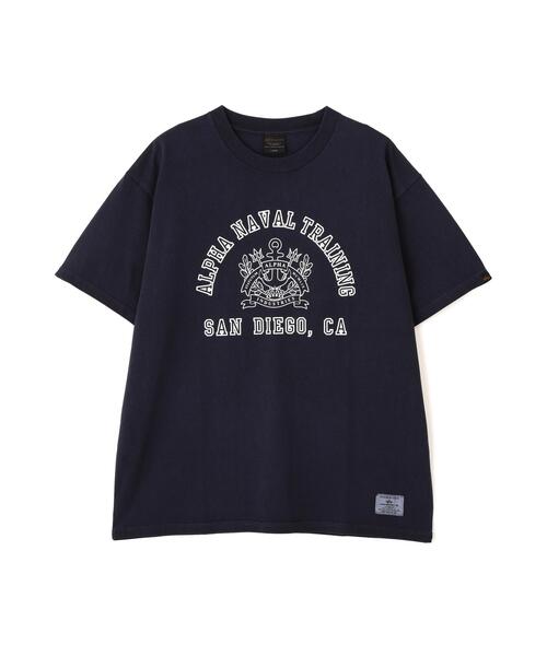 Alpha Industries（アルファインダストリーズ）の「【日本限定】Alpha Industries/アルファ インダストリーズ/NAVAL TRAINING SCHOOL T‐SHIRT/ネーヴァル トレーニング スクール Tシャツ（Tシャツ/カットソー・メンズ・ネイビー/チャコール/ホワイト系2・S/L/M/XL/2XL）」の3枚目の写真