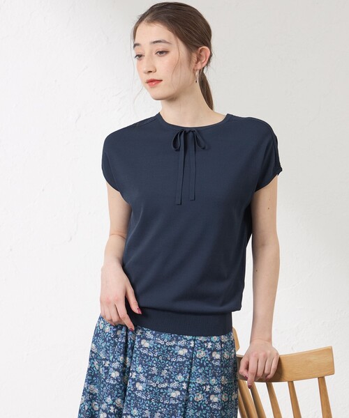 amaca(アマカ)の「【接触冷感・UV対策】ドライレーヨンストレッチ プルオーバー(Tシャツ/カットソー・レディース・ダークネイビー/ブルー系その他4・38)」の2枚目の写真