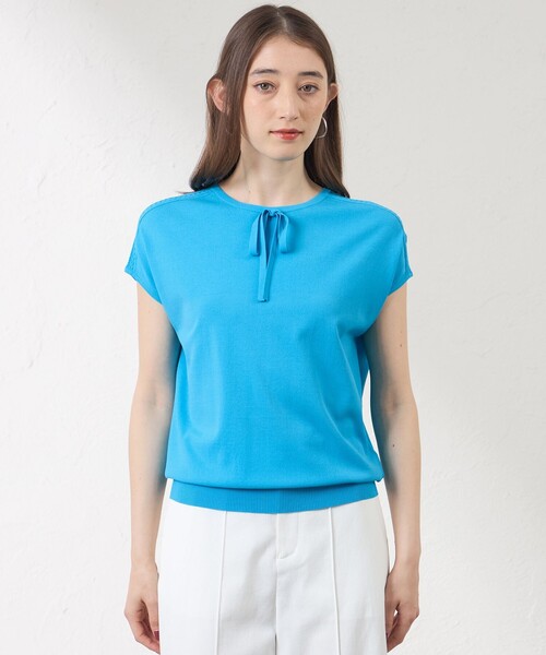 amaca(アマカ)の「【接触冷感・UV対策】ドライレーヨンストレッチ プルオーバー(Tシャツ/カットソー・レディース・ダークネイビー/ブルー系その他4・38)」の1枚目の写真