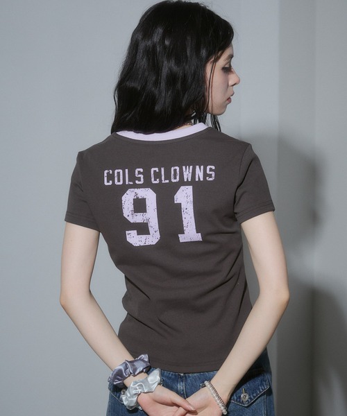 ENVYM(アンビー)の「ナンバリングリンガーTシャツ(Tシャツ/カットソー・レディース・チャコールグレー/ブラック/ホワイト/レッド・FREE)」の4枚目の写真