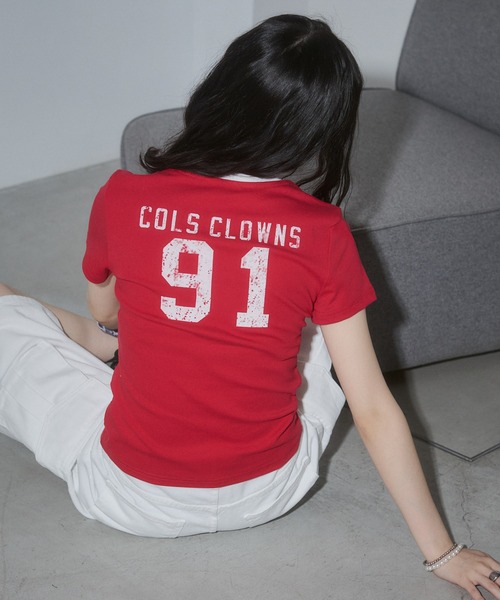 ENVYM(アンビー)の「ナンバリングリンガーTシャツ(Tシャツ/カットソー・レディース・チャコールグレー/ブラック/ホワイト/レッド・FREE)」の16枚目の写真