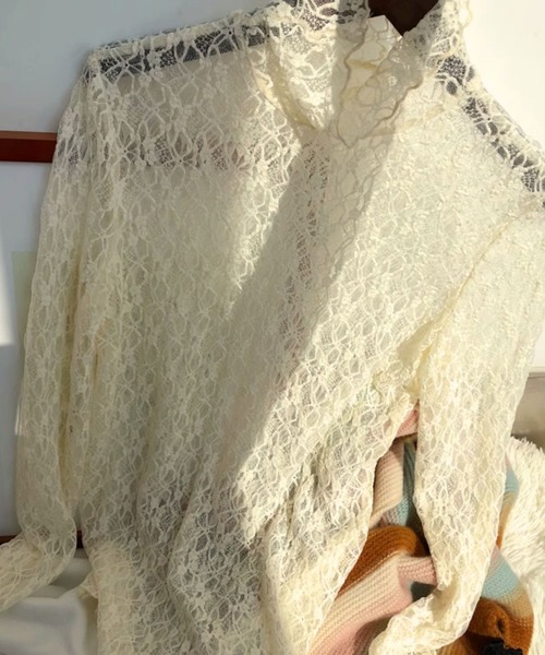LUGG NAGG(ラグナグ)の「【456770】レースハイネックトップス(RZ)(Tシャツ/カットソー・レディース・ホワイト・FREE)」の7枚目の写真