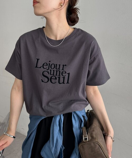 DISCOAT(ディスコート)の「アソートフロッキーロゴTシャツ(Tシャツ/カットソー・レディース・ホワイト/チャコールグレー/オフホワイト・FREE)」の18枚目の写真