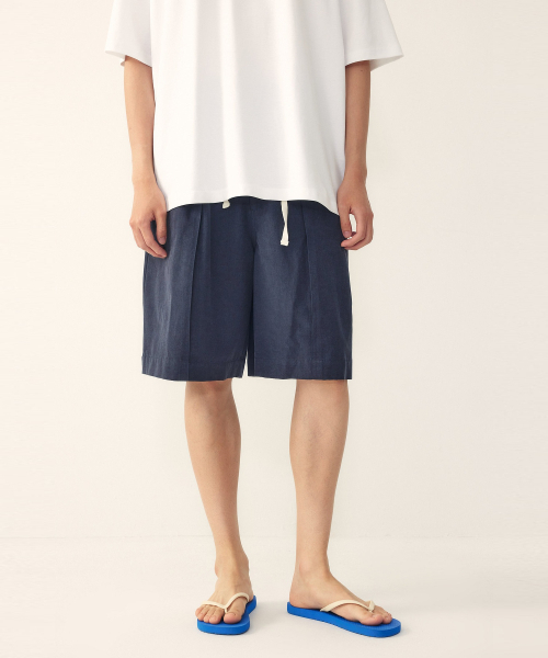 STUDIO TOMBOY（スタジオトムボーイ）の「[MEN] バンディングハーフパンツ _ネイビー_9156231186（その他パンツ・メンズ・ネイビー・MEDIUM/LARGE/X-LARGE）」の4枚目の写真