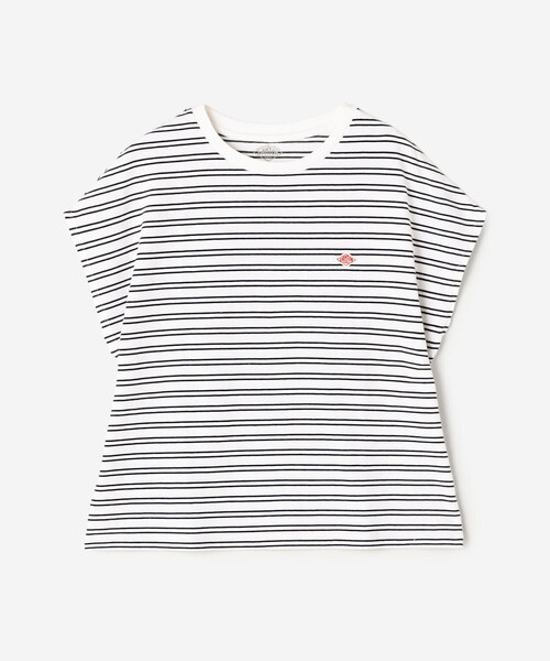 DANTON(ダントン)の「DANTON | ボーダー コットン天竺 ドルマンショートスリーブTシャツ WOMEN(Tシャツ/カットソー・レディース・ブルー系その他5/ホワイト系その他・S)」の2枚目の写真
