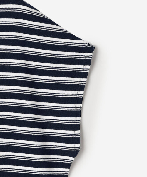 DANTON(ダントン)の「DANTON | ボーダー コットン天竺 ドルマンショートスリーブTシャツ WOMEN(Tシャツ/カットソー・レディース・ブルー系その他5/ホワイト系その他・S)」の6枚目の写真
