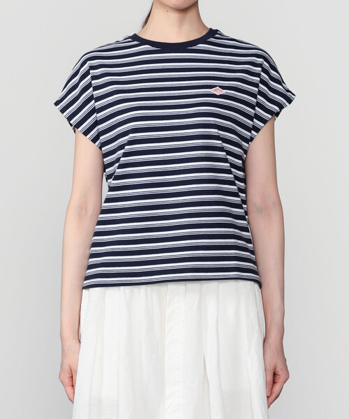 DANTON(ダントン)の「DANTON | ボーダー コットン天竺 ドルマンショートスリーブTシャツ WOMEN(Tシャツ/カットソー・レディース・ブルー系その他5/ホワイト系その他・S)」の9枚目の写真