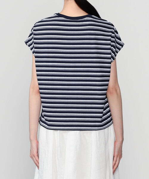 DANTON(ダントン)の「DANTON | ボーダー コットン天竺 ドルマンショートスリーブTシャツ WOMEN(Tシャツ/カットソー・レディース・ブルー系その他5/ホワイト系その他・S)」の11枚目の写真