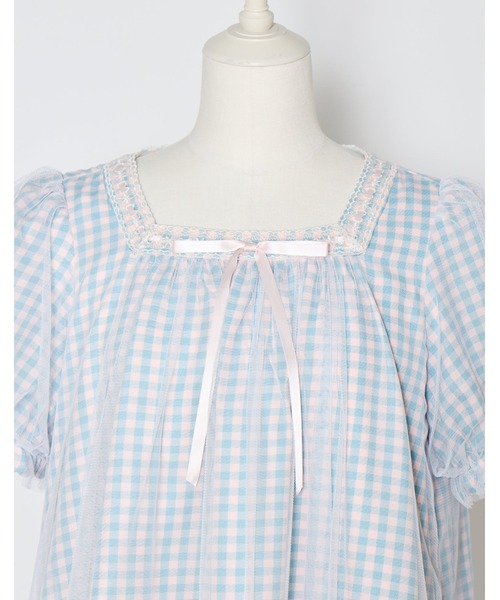 Lolime by mellfy memory(ロリミー バイ メルフィーメモリー)の「gingham check tulle dress(ワンピース・レディース・ラベンダー/ブルー・LL/M)」の20枚目の写真