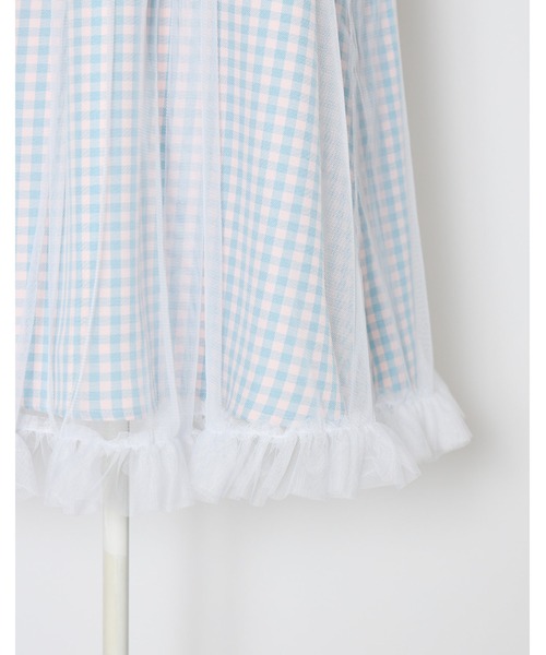 Lolime by mellfy memory(ロリミー バイ メルフィーメモリー)の「gingham check tulle dress(ワンピース・レディース・ラベンダー/ブルー・LL/M)」の22枚目の写真