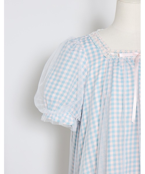 Lolime by mellfy memory(ロリミー バイ メルフィーメモリー)の「gingham check tulle dress(ワンピース・レディース・ラベンダー/ブルー・LL/M)」の21枚目の写真