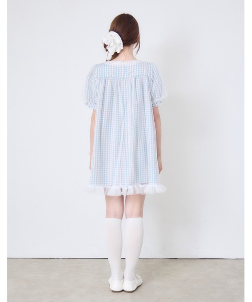 Lolime by mellfy memory(ロリミー バイ メルフィーメモリー)の「gingham check tulle dress(ワンピース・レディース・ラベンダー/ブルー・LL/M)」の12枚目の写真