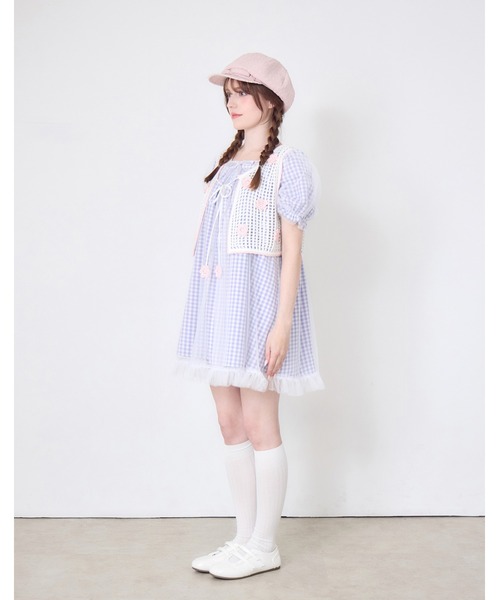 Lolime by mellfy memory(ロリミー バイ メルフィーメモリー)の「gingham check tulle dress(ワンピース・レディース・ラベンダー/ブルー・LL/M)」の14枚目の写真
