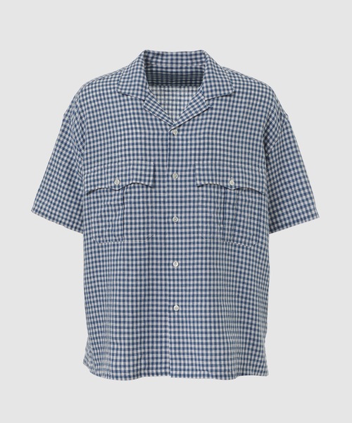 PORTER CLASSIC（ポータークラシック）の「KEROUAC LINEN GINGHAM CHECK SHIRT（シャツ/ブラウス・メンズ・ブルー系その他/ダークブルー/レッド/ブラック・M/L）」の3枚目の写真