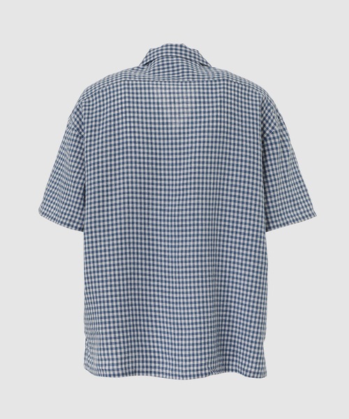 PORTER CLASSIC（ポータークラシック）の「KEROUAC LINEN GINGHAM CHECK SHIRT（シャツ/ブラウス・メンズ・ブルー系その他/ダークブルー/レッド/ブラック・M/L）」の5枚目の写真