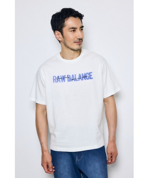 AZUL by moussy(アズールバイマウジー)の「ダブルロゴプリントTEE(Tシャツ/カットソー・メンズ・ホワイト/チャコールグレー/ブラック・LARGE/MEDIUM)」の5枚目の写真