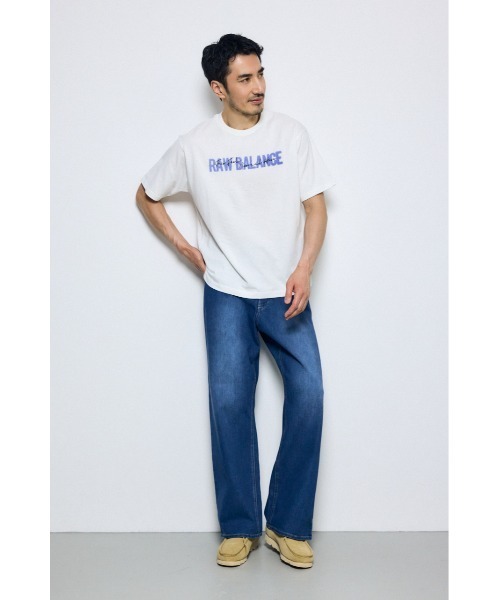 AZUL by moussy(アズールバイマウジー)の「ダブルロゴプリントTEE(Tシャツ/カットソー・メンズ・ホワイト/チャコールグレー/ブラック・LARGE/MEDIUM)」の6枚目の写真