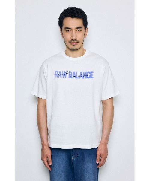 AZUL by moussy(アズールバイマウジー)の「ダブルロゴプリントTEE(Tシャツ/カットソー・メンズ・ホワイト/チャコールグレー/ブラック・LARGE/MEDIUM)」の7枚目の写真