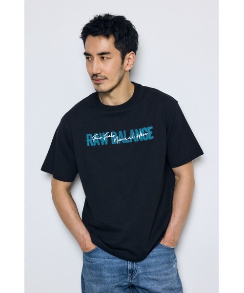 AZUL by moussy(アズールバイマウジー)の「ダブルロゴプリントTEE(Tシャツ/カットソー・メンズ・ホワイト/チャコールグレー/ブラック・LARGE/MEDIUM)」の14枚目の写真