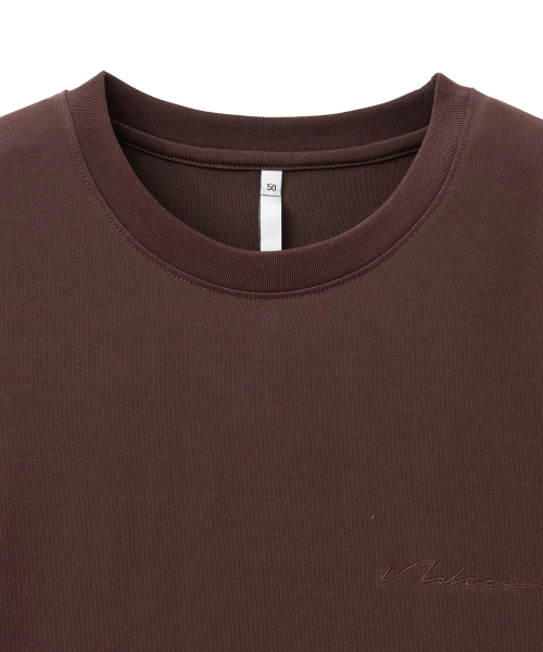 NOIRER(ノイア)の「スーピマコットンラグジュアリーTシャツ(ブラウン)(Tシャツ/カットソー・メンズ・その他・48/50/52)」の4枚目の写真
