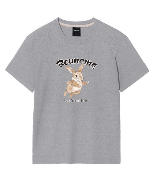 OKSTAR(オクスター)の「バウンスバニーバンファルティ(Tシャツ/カットソー・レディース・グレー/ネイビー/ダークグリーン/ライトグレー/ダークブルー/ライトベージュ/ブラック/ダークグレー/カーキ/クリーム/ホワイト・SMALL/MEDIUM/LARGE/X-LARGE/2XL/3XL/4XL)」の4枚目の写真