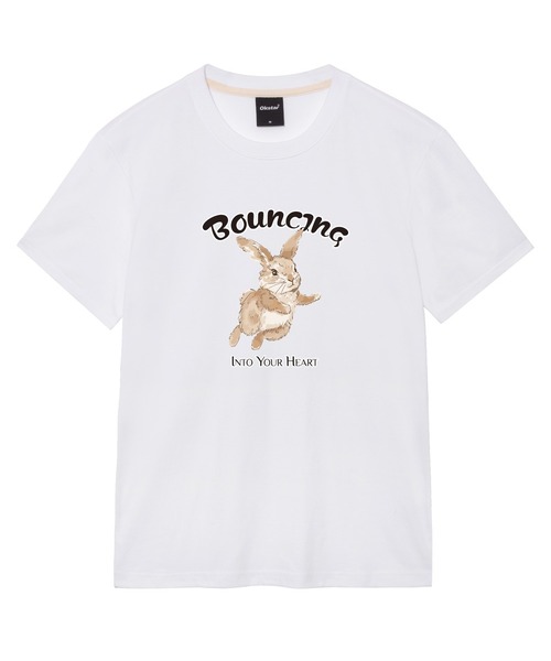 OKSTAR(オクスター)の「バウンスバニーバンファルティ(Tシャツ/カットソー・レディース・グレー/ネイビー/ダークグリーン/ライトグレー/ダークブルー/ライトベージュ/ブラック/ダークグレー/カーキ/クリーム/ホワイト・SMALL/MEDIUM/LARGE/X-LARGE/2XL/3XL/4XL)」の1枚目の写真