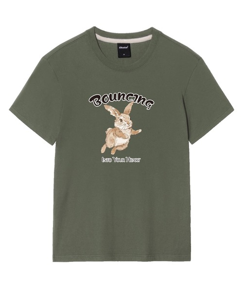 OKSTAR(オクスター)の「バウンスバニーバンファルティ(Tシャツ/カットソー・レディース・グレー/ネイビー/ダークグリーン/ライトグレー/ダークブルー/ライトベージュ/ブラック/ダークグレー/カーキ/クリーム/ホワイト・SMALL/MEDIUM/LARGE/X-LARGE/2XL/3XL/4XL)」の9枚目の写真