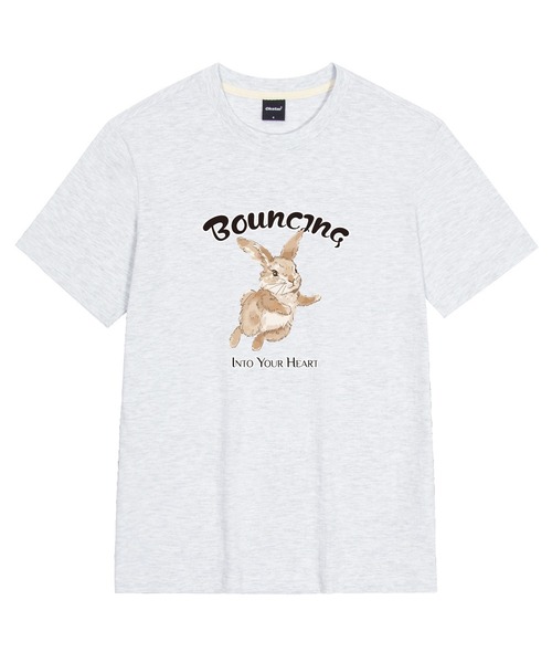 OKSTAR(オクスター)の「バウンスバニーバンファルティ(Tシャツ/カットソー・レディース・グレー/ネイビー/ダークグリーン/ライトグレー/ダークブルー/ライトベージュ/ブラック/ダークグレー/カーキ/クリーム/ホワイト・SMALL/MEDIUM/LARGE/X-LARGE/2XL/3XL/4XL)」の3枚目の写真