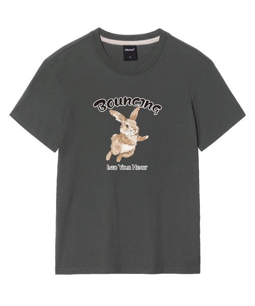 OKSTAR(オクスター)の「バウンスバニーバンファルティ(Tシャツ/カットソー・レディース・グレー/ネイビー/ダークグリーン/ライトグレー/ダークブルー/ライトベージュ/ブラック/ダークグレー/カーキ/クリーム/ホワイト・SMALL/MEDIUM/LARGE/X-LARGE/2XL/3XL/4XL)」の5枚目の写真