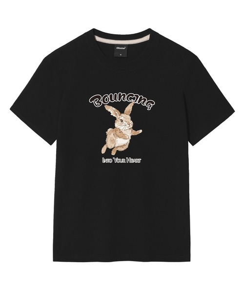 OKSTAR(オクスター)の「バウンスバニーバンファルティ(Tシャツ/カットソー・レディース・グレー/ネイビー/ダークグリーン/ライトグレー/ダークブルー/ライトベージュ/ブラック/ダークグレー/カーキ/クリーム/ホワイト・SMALL/MEDIUM/LARGE/X-LARGE/2XL/3XL/4XL)」の2枚目の写真