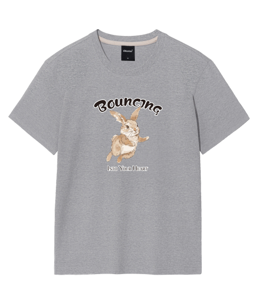 OKSTAR(オクスター)の「バウンスバニーバンファルティ(Tシャツ/カットソー・レディース・グレー/ネイビー/ダークグリーン/ライトグレー/ダークブルー/ライトベージュ/ブラック/ダークグレー/カーキ/クリーム/ホワイト・SMALL/MEDIUM/LARGE/X-LARGE/2XL/3XL/4XL)」の15枚目の写真