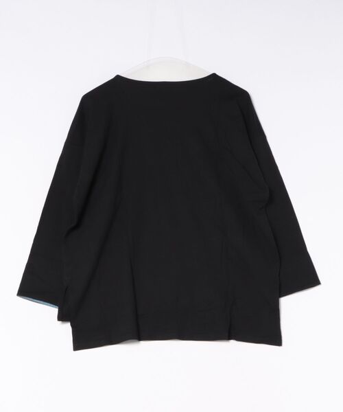MARAI(マーライ)の「袖口裏ダンガリー長袖Tシャツ ロングスリーブ(Tシャツ/カットソー・レディース・カーキ/オフホワイト/ベージュ/ブラック・4L~5L/M~L/LL~3L)」の8枚目の写真