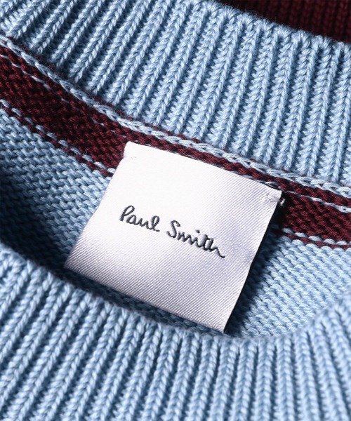 Paul Smith(ポールスミス)の「ウィメンズ ボーダー プリント 半袖ニット / 265052 899N(ニット/セーター・レディース・ライトブルー・MEDIUM)」の2枚目の写真