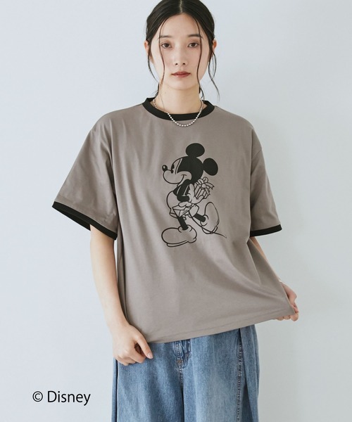 Doux archives(ドゥアルシーヴ)の「DOUX ARCHIVES限定商品【Disney】リンガーTee(Tシャツ/カットソー・レディース・ピンク/チャコールグレー・FREE)」の9枚目の写真