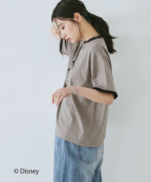 Doux archives(ドゥアルシーヴ)の「DOUX ARCHIVES限定商品【Disney】リンガーTee(Tシャツ/カットソー・レディース・ピンク/チャコールグレー・FREE)」の11枚目の写真