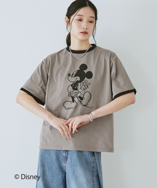 Doux archives(ドゥアルシーヴ)の「DOUX ARCHIVES限定商品【Disney】リンガーTee(Tシャツ/カットソー・レディース・ピンク/チャコールグレー・FREE)」の14枚目の写真