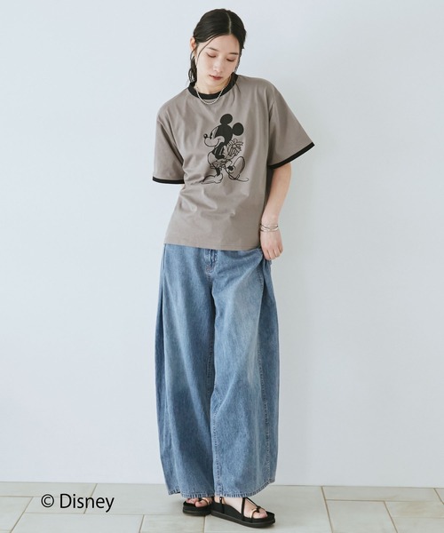 Doux archives(ドゥアルシーヴ)の「DOUX ARCHIVES限定商品【Disney】リンガーTee(Tシャツ/カットソー・レディース・ピンク/チャコールグレー・FREE)」の8枚目の写真